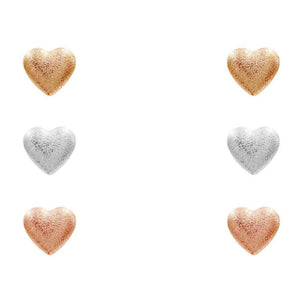 Textured Heart Stud Earrings