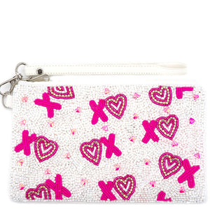 XO Heart Seed Bead Clutch