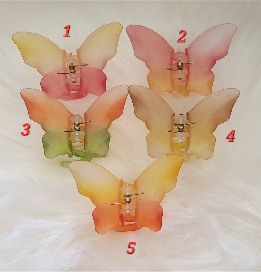 Large foggy Butterfly Clip