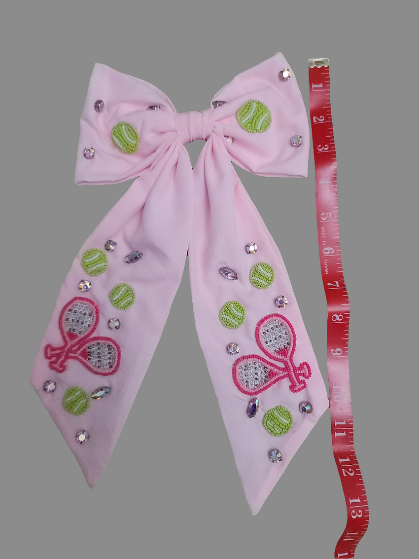 Large Fabric Tennis Hair Bow