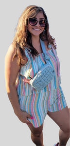 Fall Stripe Shorts and Top Set