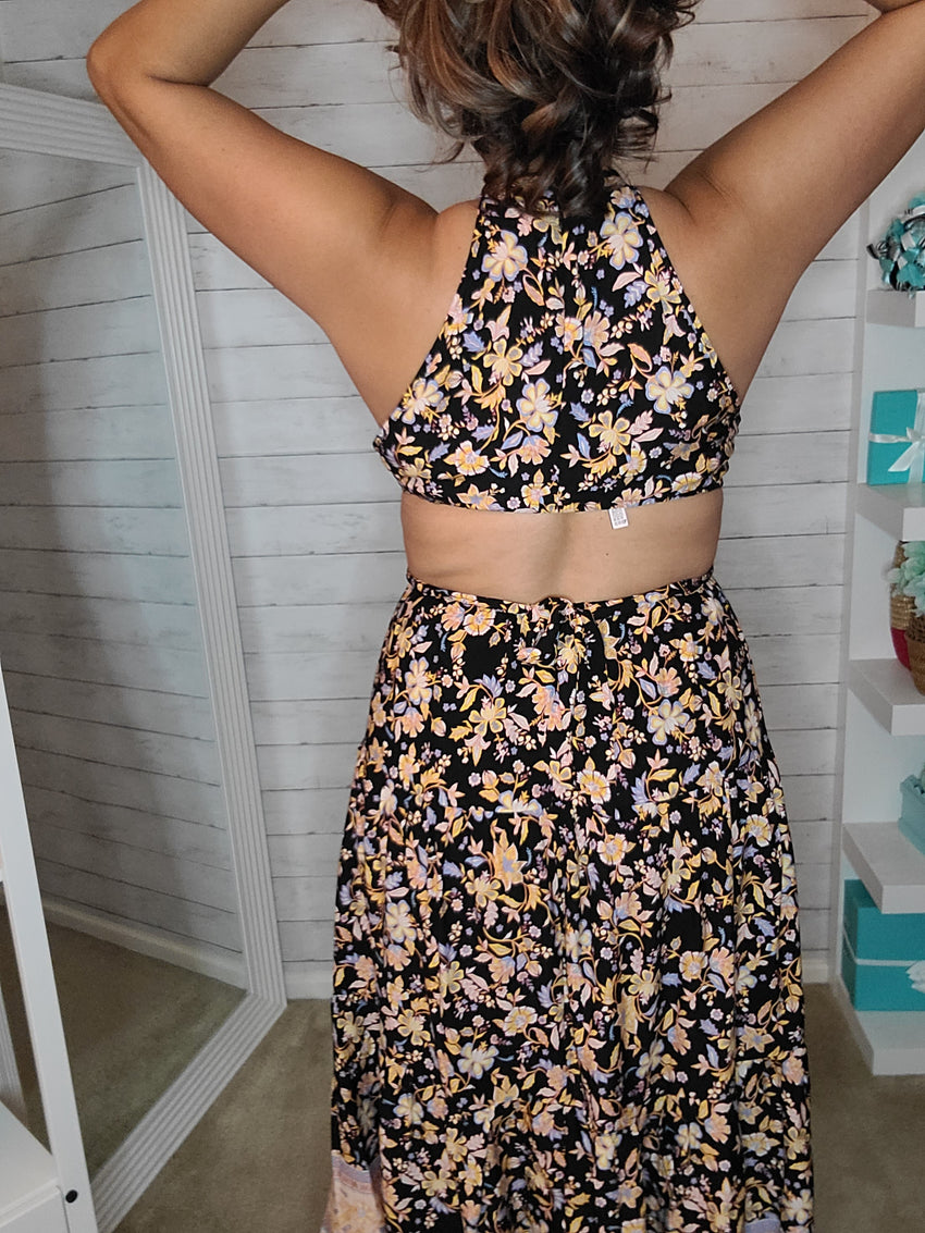 Halter Cut Out Maxi Dress