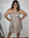 Tan Tube Strapless Mini Dress