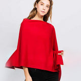 Chic Stylish Chenille Solid Color Poncho