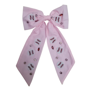 Large Fabric Baseball Hair Bow