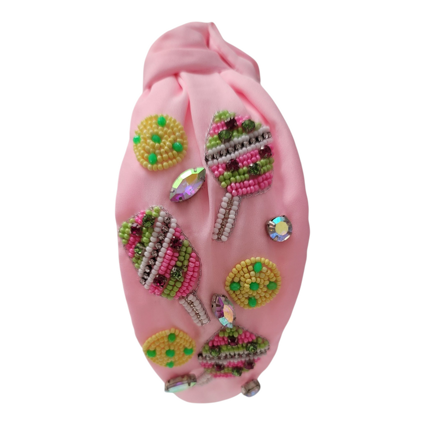 Beaded Pickle Ball and Paddles Headband