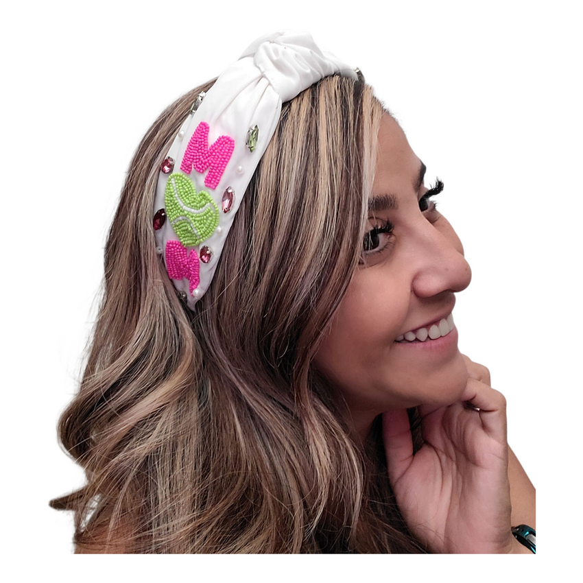 Tennis Mom Seed Bead Headband