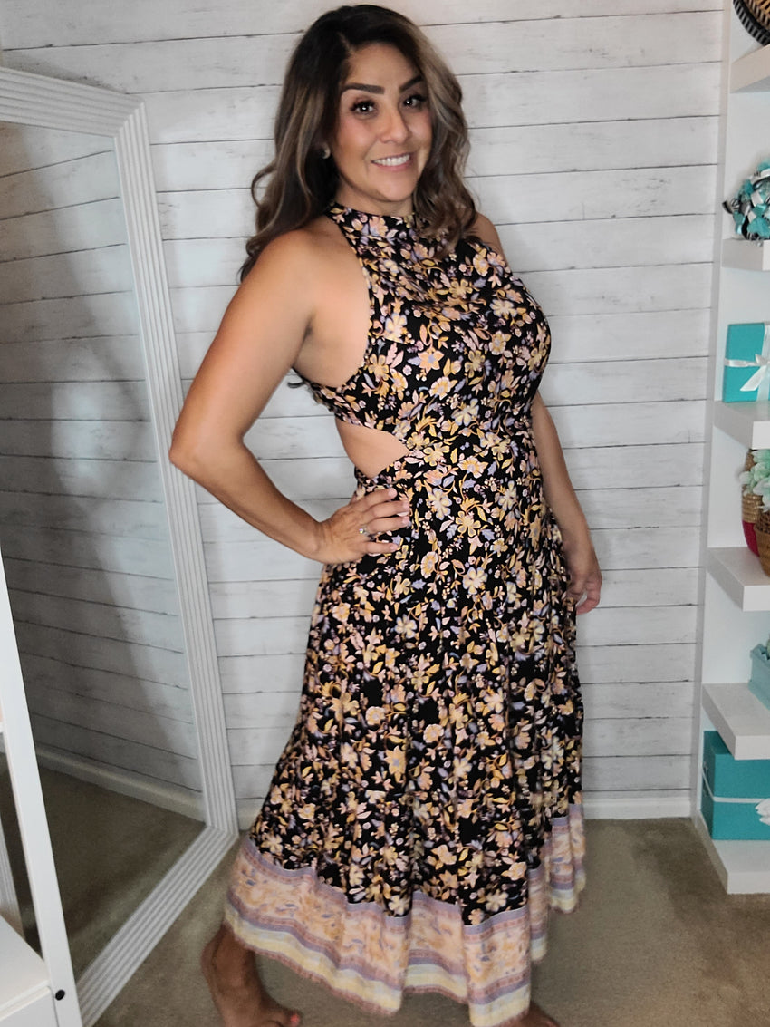 Halter Cut Out Maxi Dress