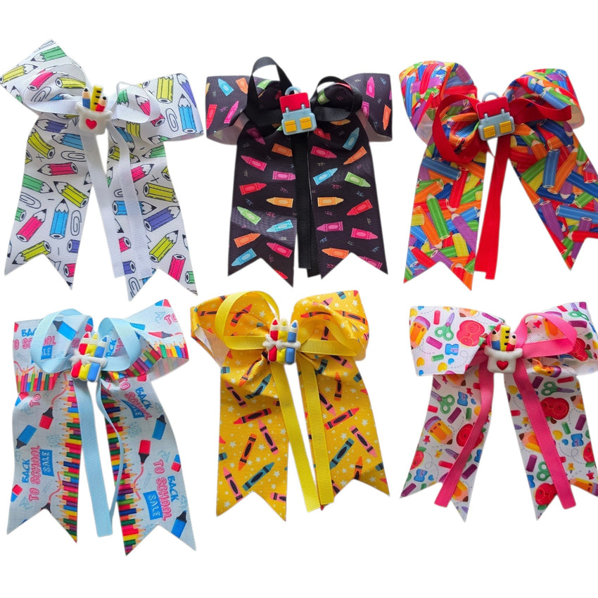 Large Back to School Ribbon Bows