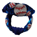 Sequins and Seed bead Baseball Headband