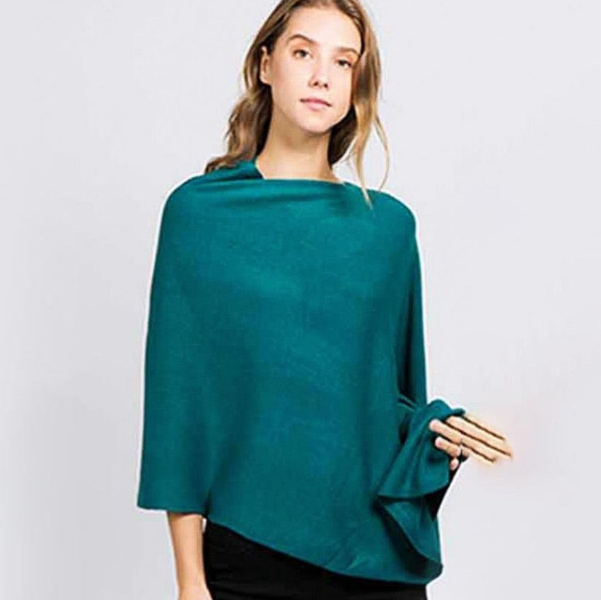 Chic Stylish Chenille Solid Color Poncho