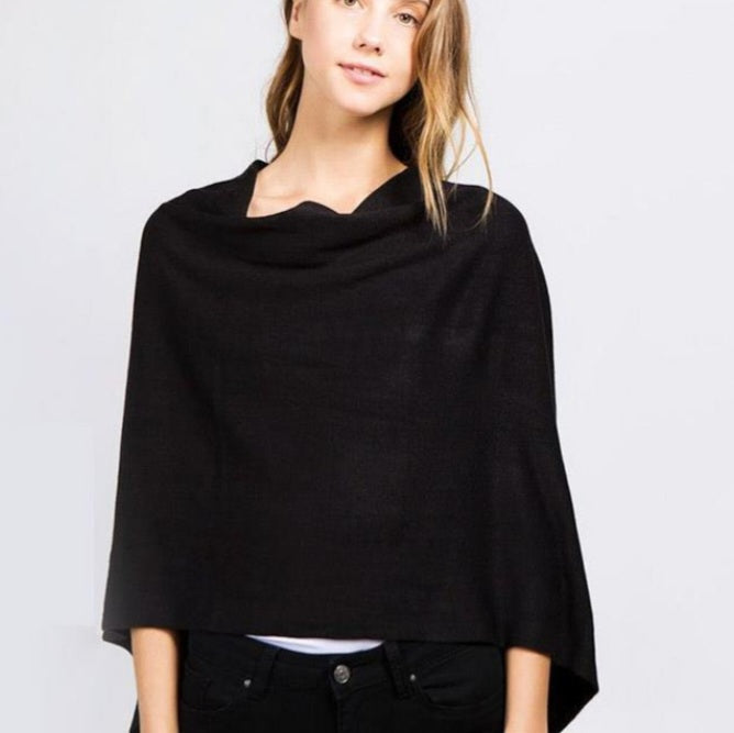 Chic Stylish Chenille Solid Color Poncho
