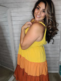 Fall Color Block Tent Dress