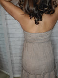 Tan Tube Strapless Mini Dress