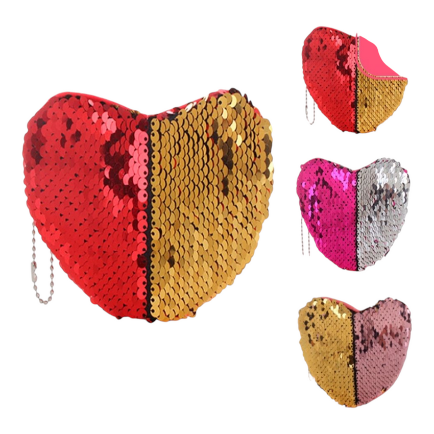 Sequin Color Changing Heart Shape Coin Purse