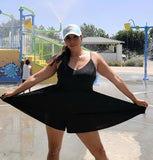 Sporty Black Crisscross Backless V-Neck Romper