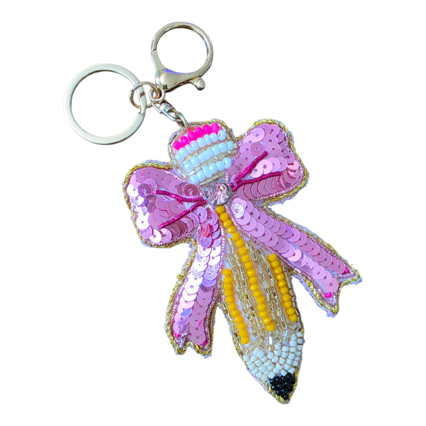 Pencil Bow Plushie Keychain 2