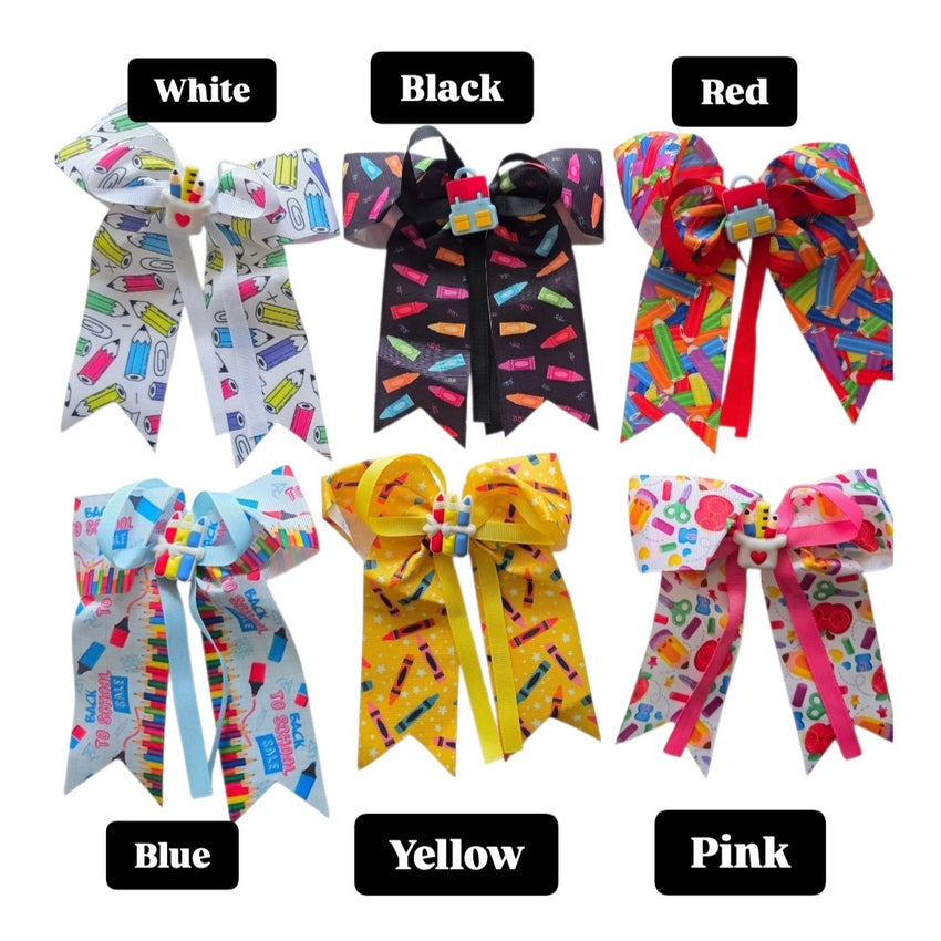 Large Back to School Ribbon Bows