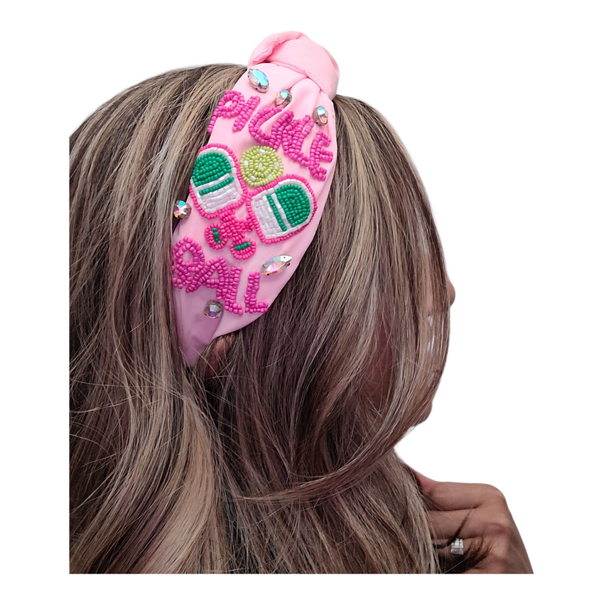 Pickle Ball Seed Bead Headband