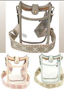 Clear Crossbody Bags with Designer Strap