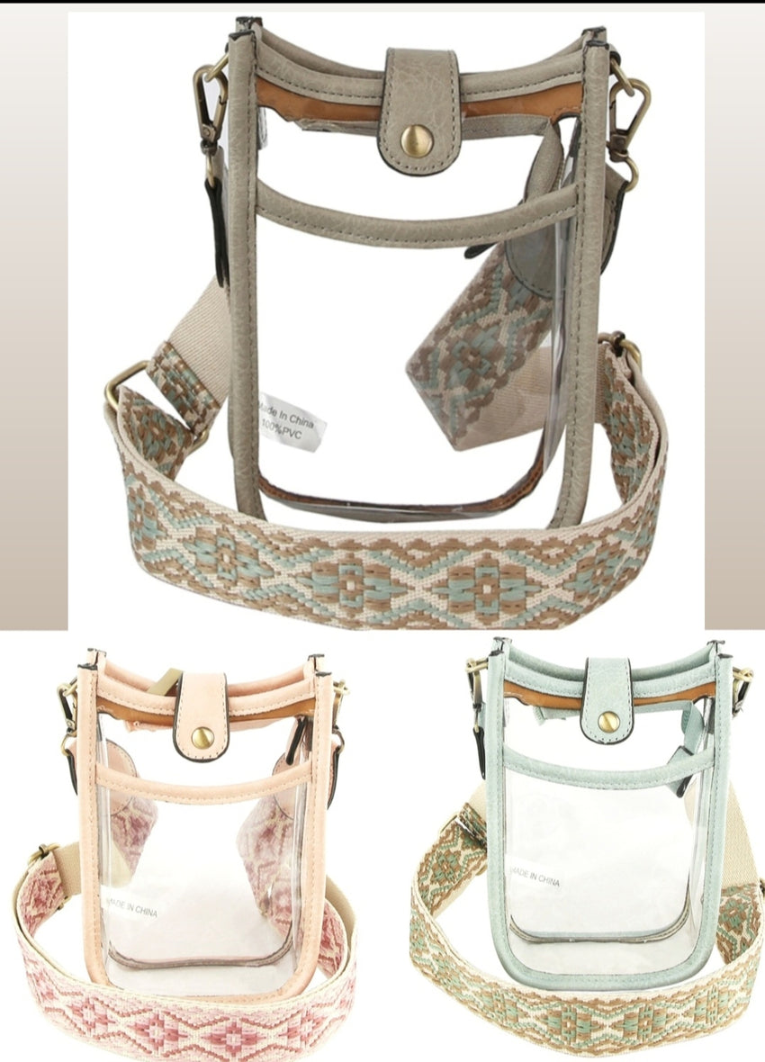 Clear Crossbody Bags with Designer Strap