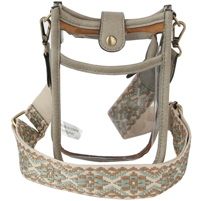 Clear Crossbody Bags with Designer Strap