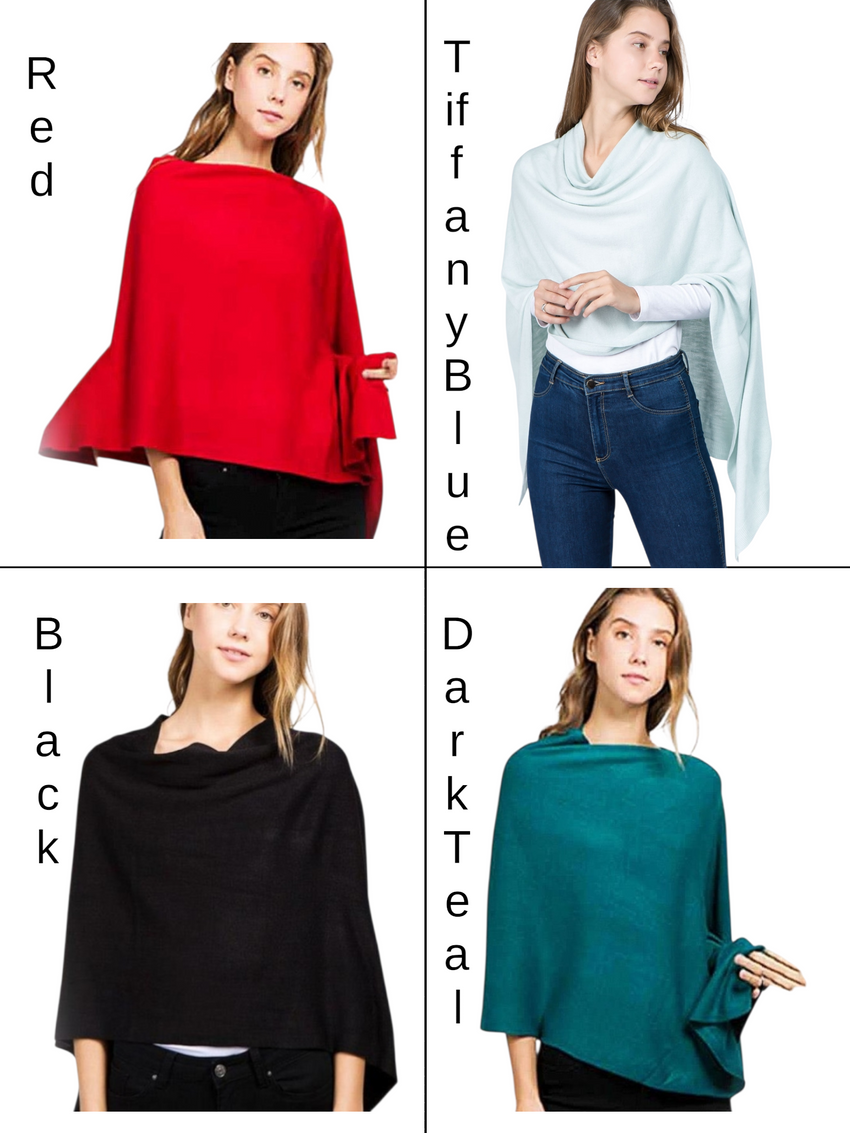 Chic Stylish Chenille Solid Color Poncho