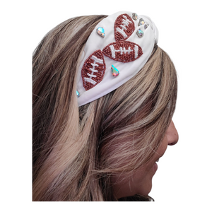 Beaded Football Headband