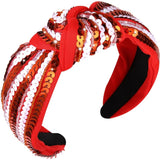 Sequin Red & Pink Knotted Headband