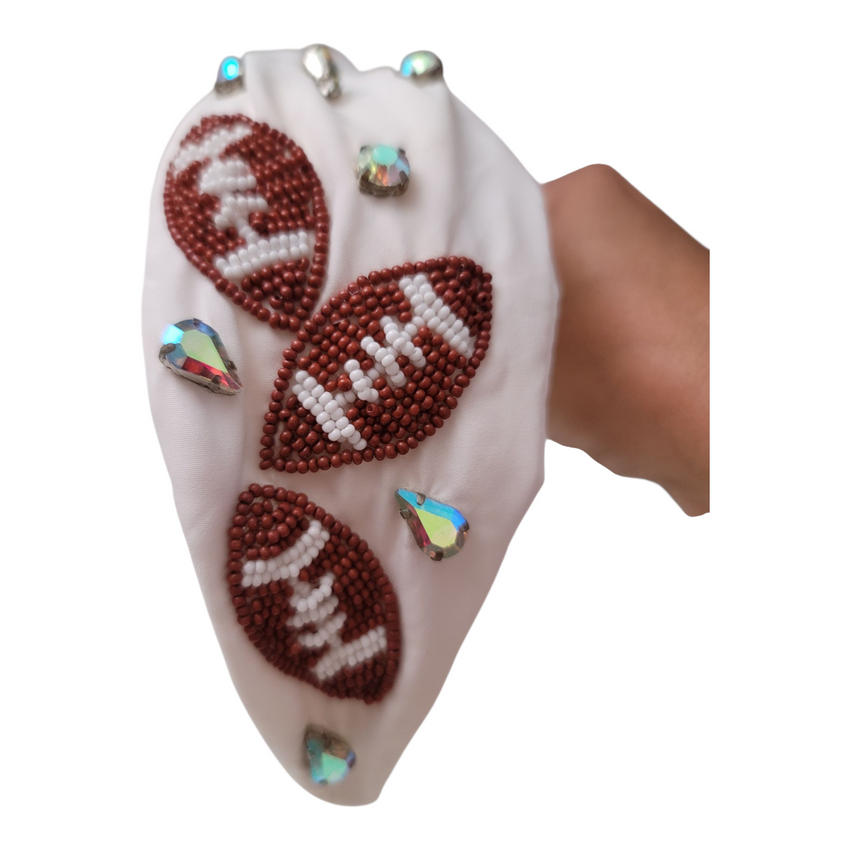 Beaded Football Headband
