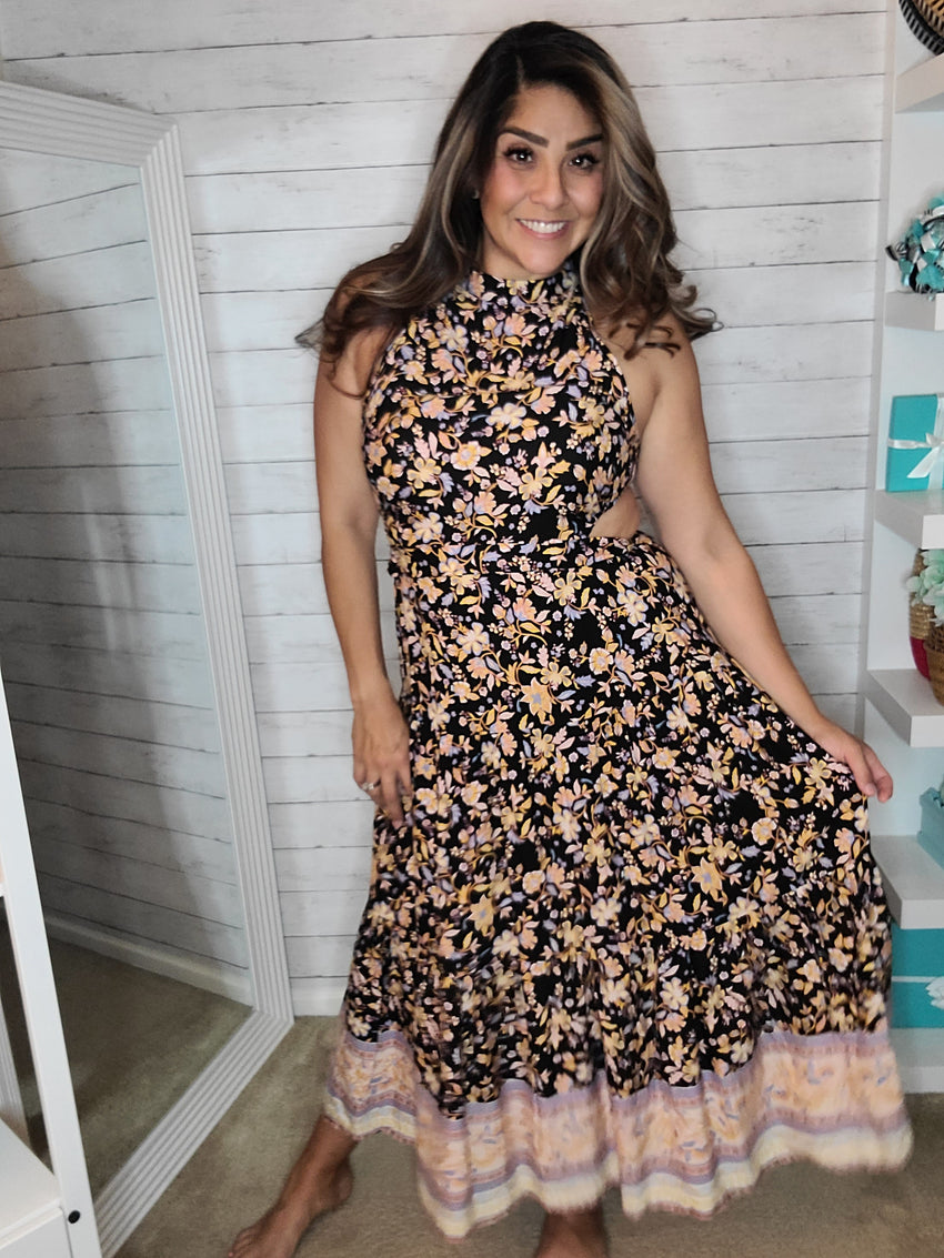 Halter Cut Out Maxi Dress