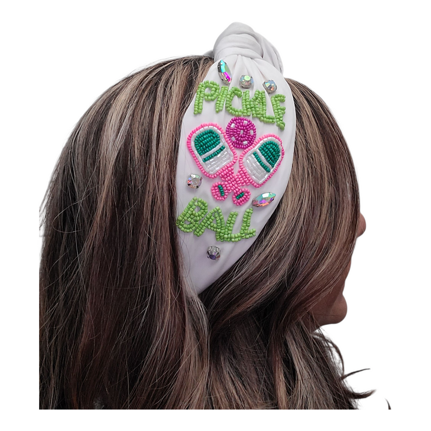 Pickle Ball Seed Bead Headband