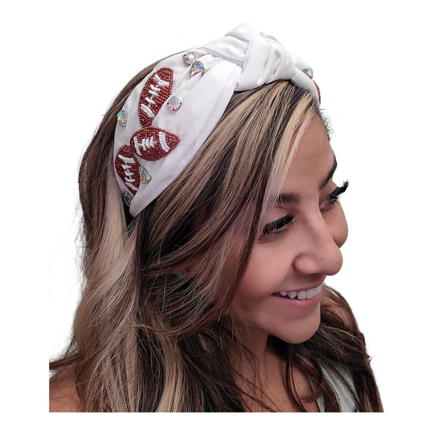Beaded Football Headband