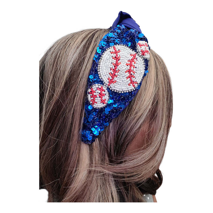 Sequins and Seed bead Baseball Headband