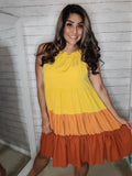Fall Color Block Tent Dress