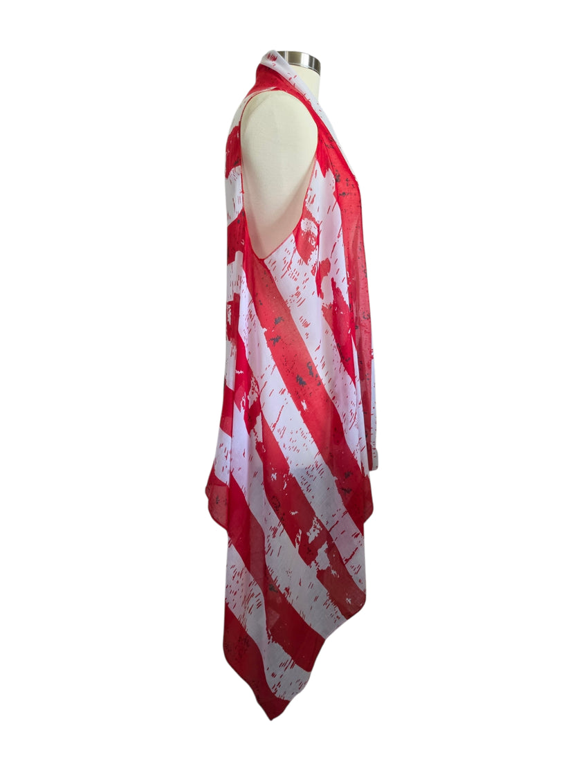 Sheer Stars and Stripes Kimono