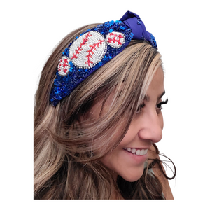 Sequins and Seed bead Baseball Headband