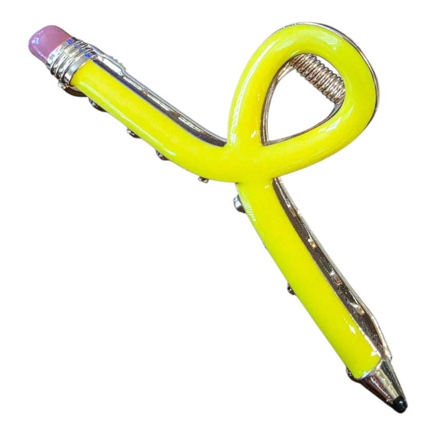 Twisted Pencil Metal Hair Claw Clip