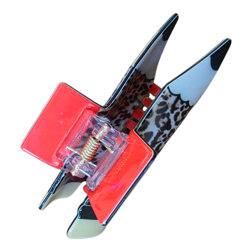 Teacher Cheetah Print Pencil Claw Clip