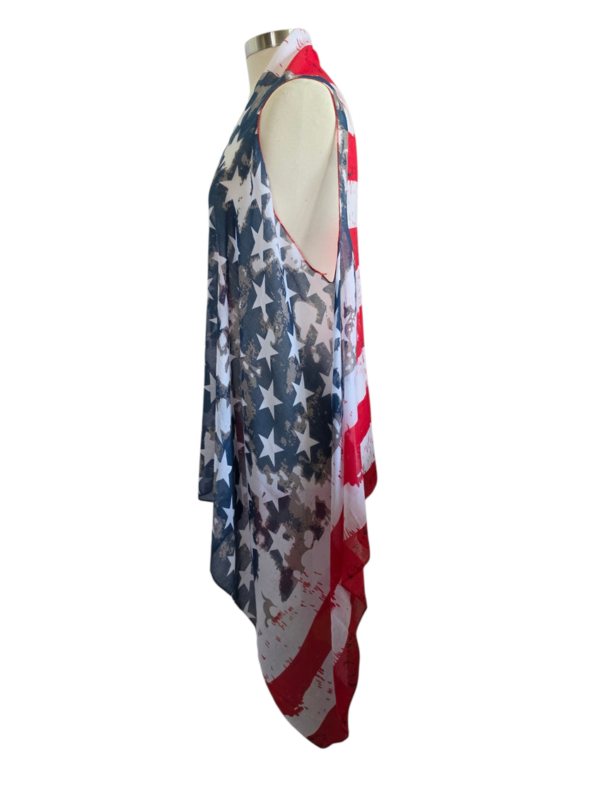 Sheer Stars and Stripes Kimono