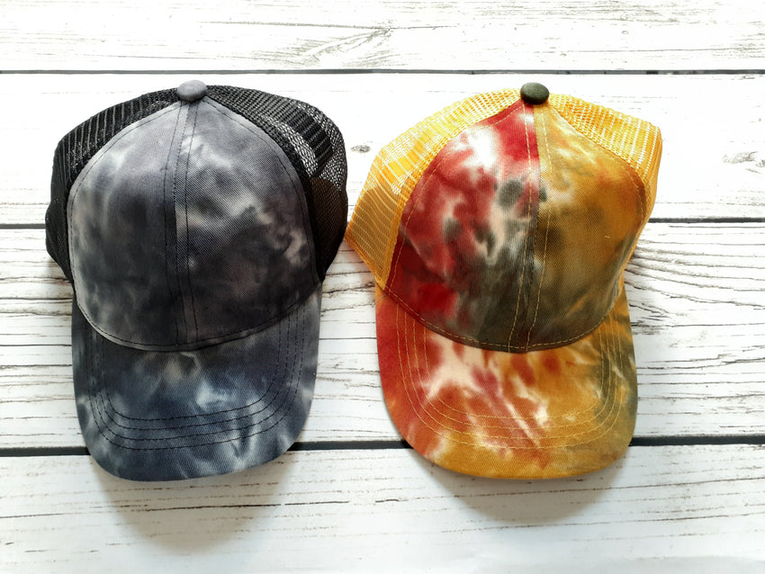 Tie-dye CC Ponytail Trucker Hat