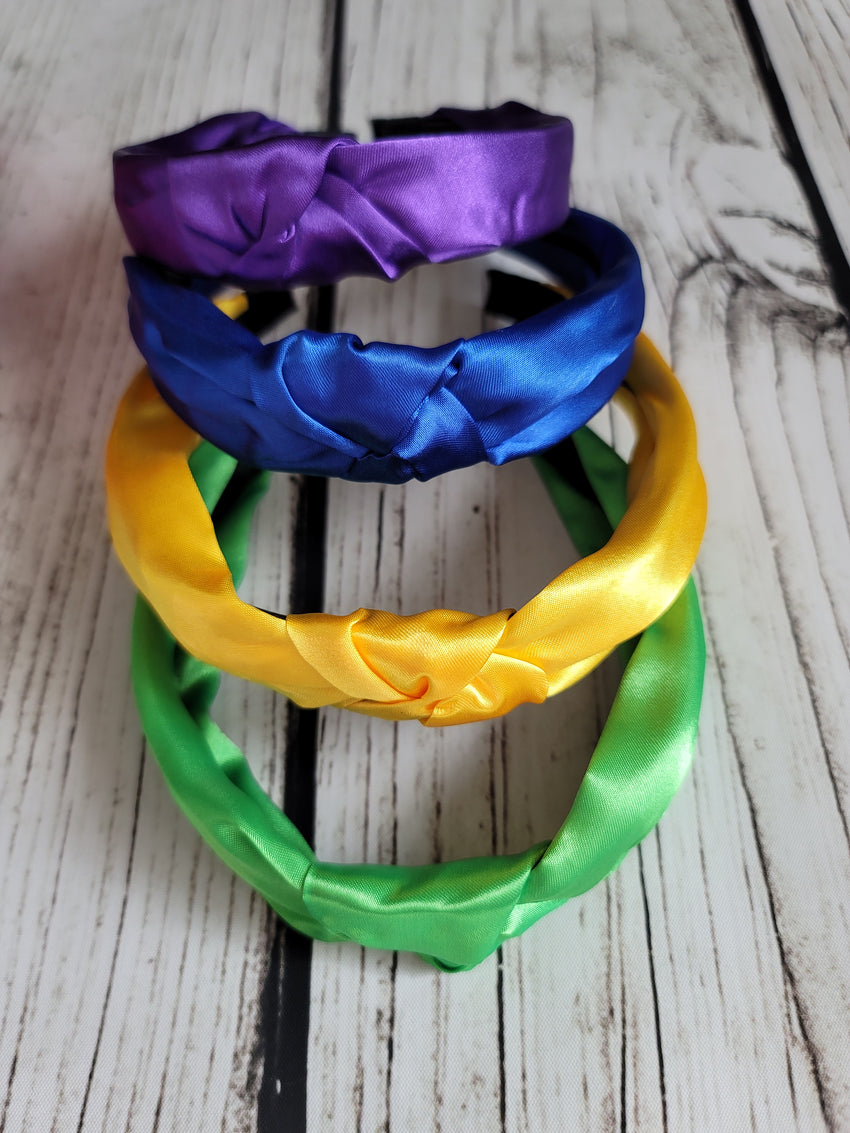 Solid Satin Top Knot Headband