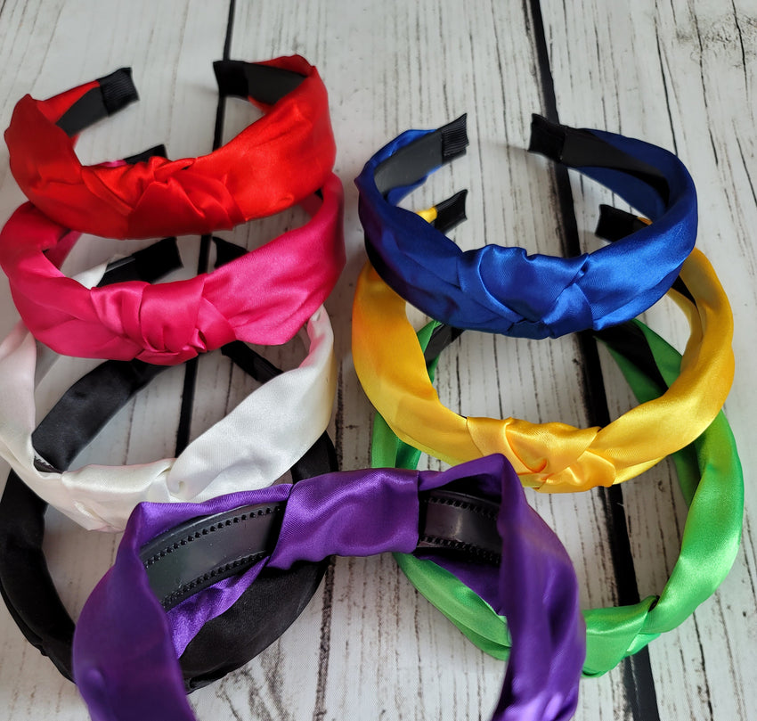 Solid Satin Top Knot Headband