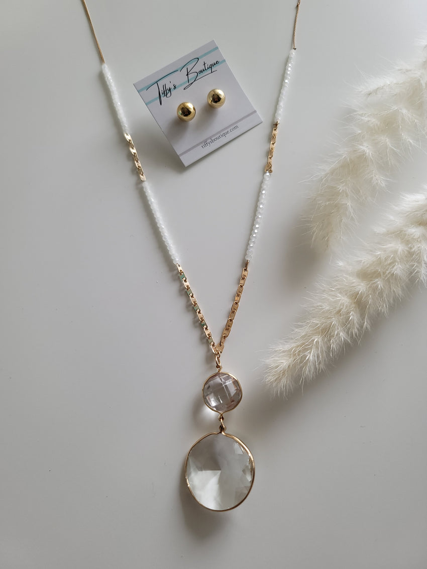 Crystal Clear Long Necklace