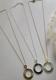 Shimmer Circle Long Necklace