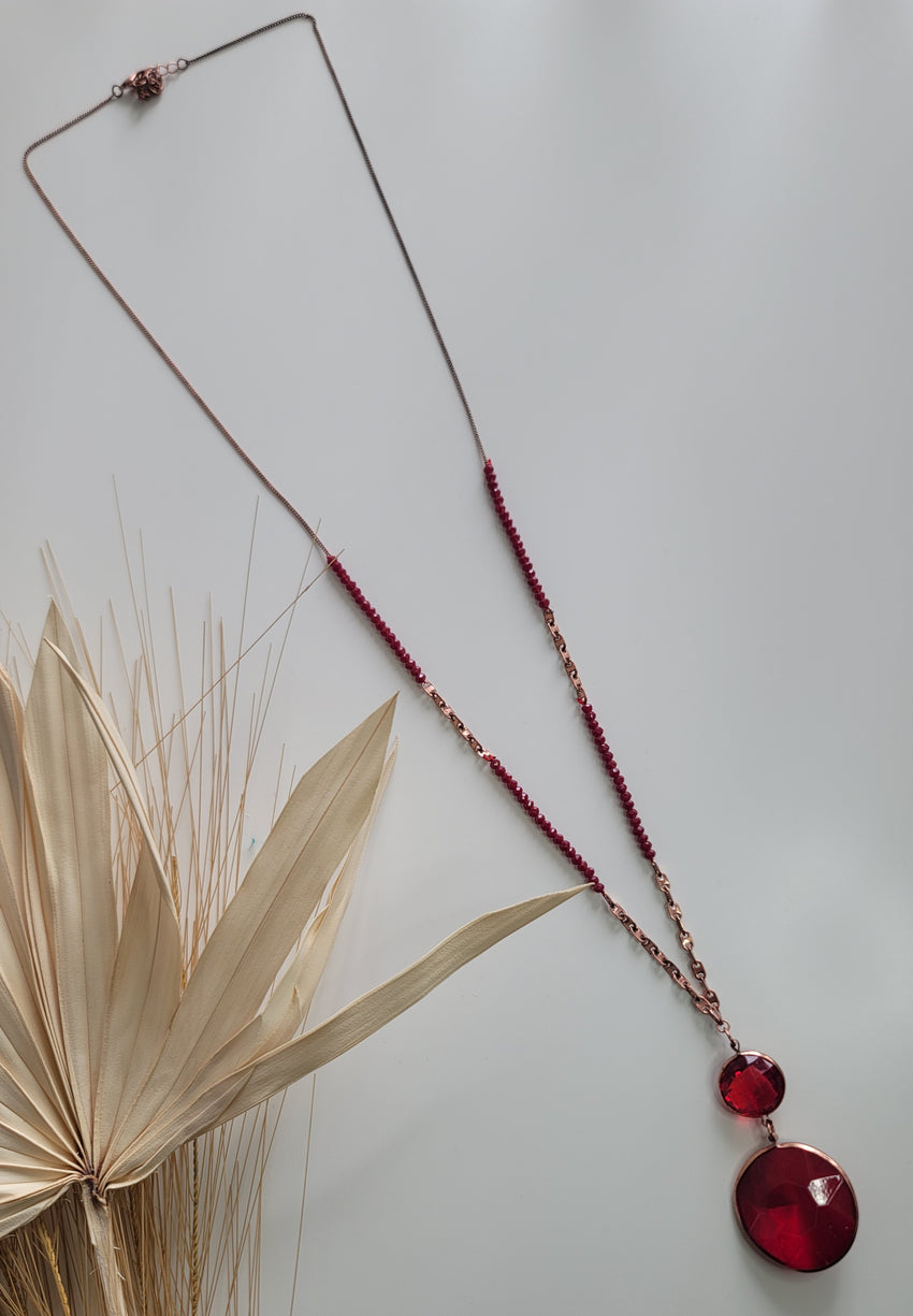 Rubies are Red Long Necklace