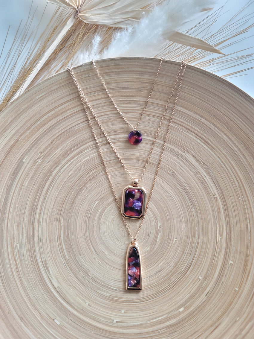 Purple Dream 3 layer Necklace