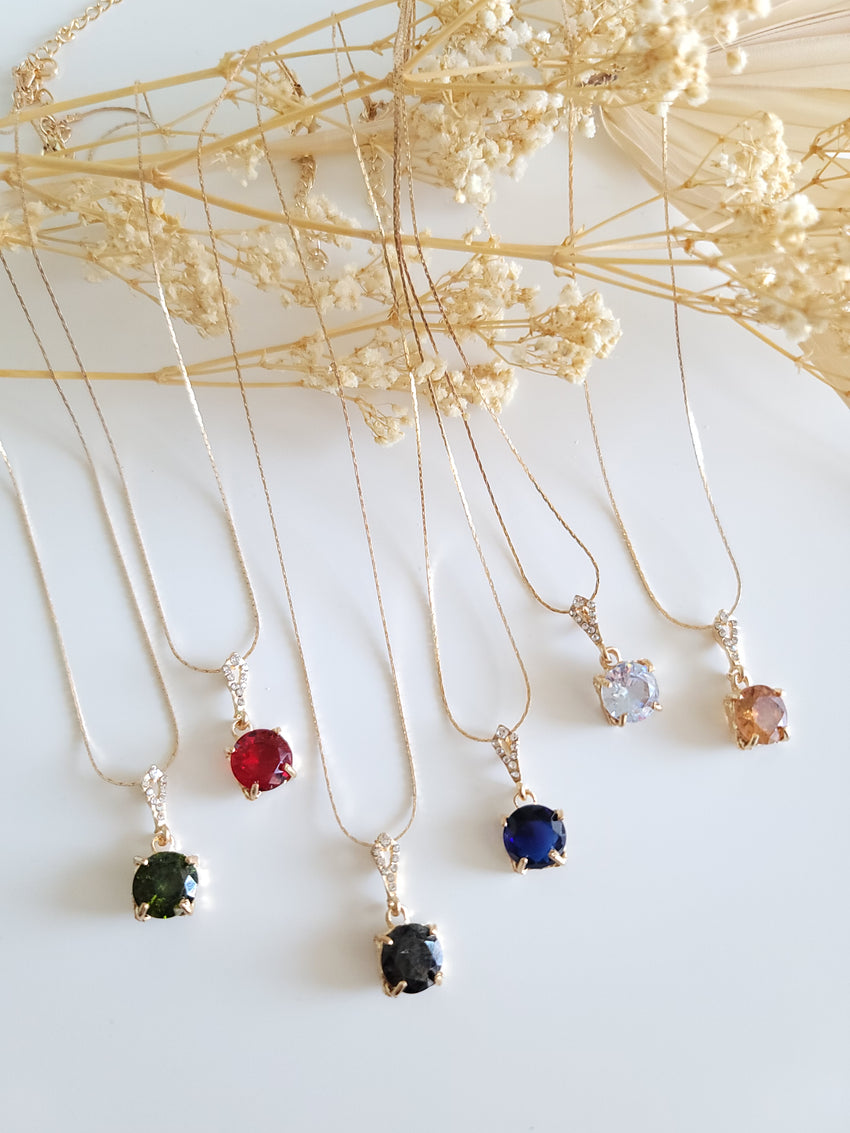 Square Gem Dainty Necklace