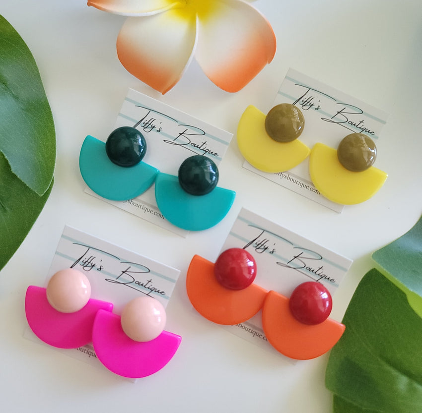 Retro Colorblock Earrings