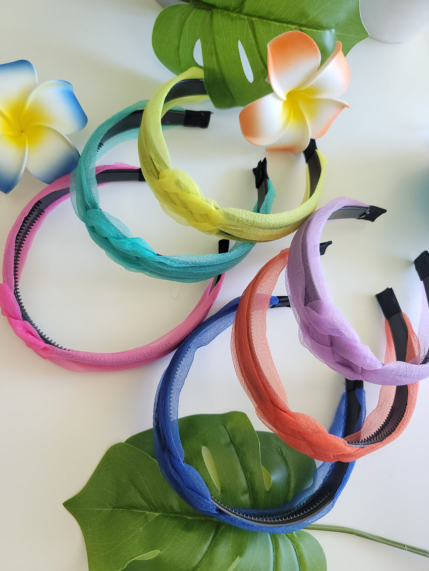 Sheer Organza Braided Headbands